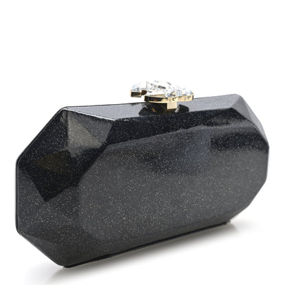 Chanel Glitter Vinyl Crystal Clutch Black 3 of 9