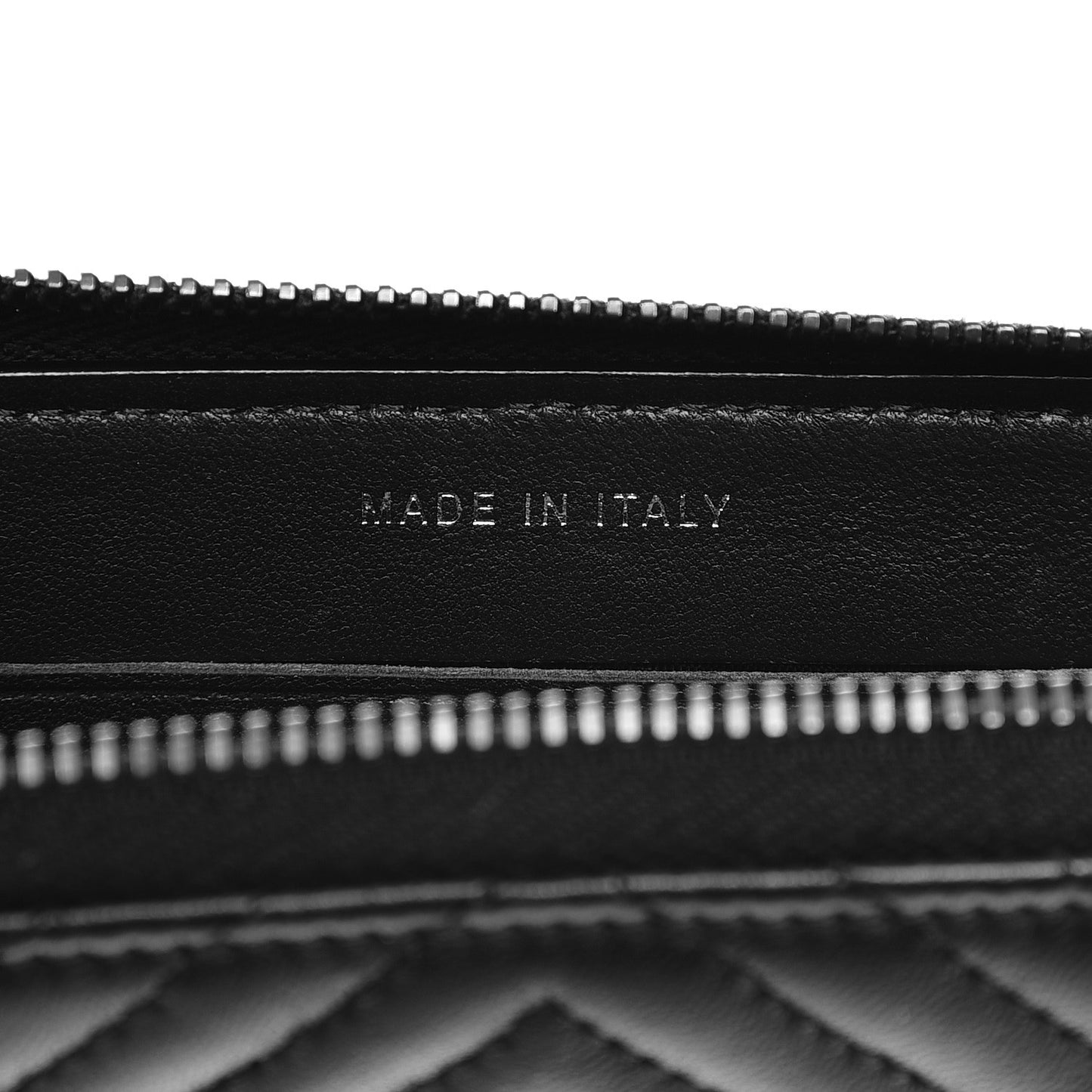 Lambskin Chevron Quilted Small Zip Around Wallet So Black
