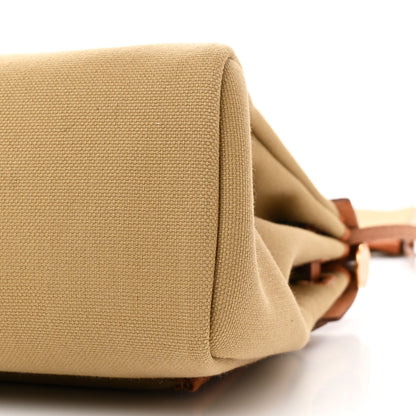 Hermes Military Toile Vache Hunter Herbag Zip Retourne 31 PM Poussiere Fauve 11 of 12