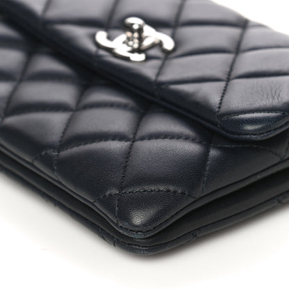 Chanel Lambskin Quilted Daily Zippy Crossbody Navy 10 of 17