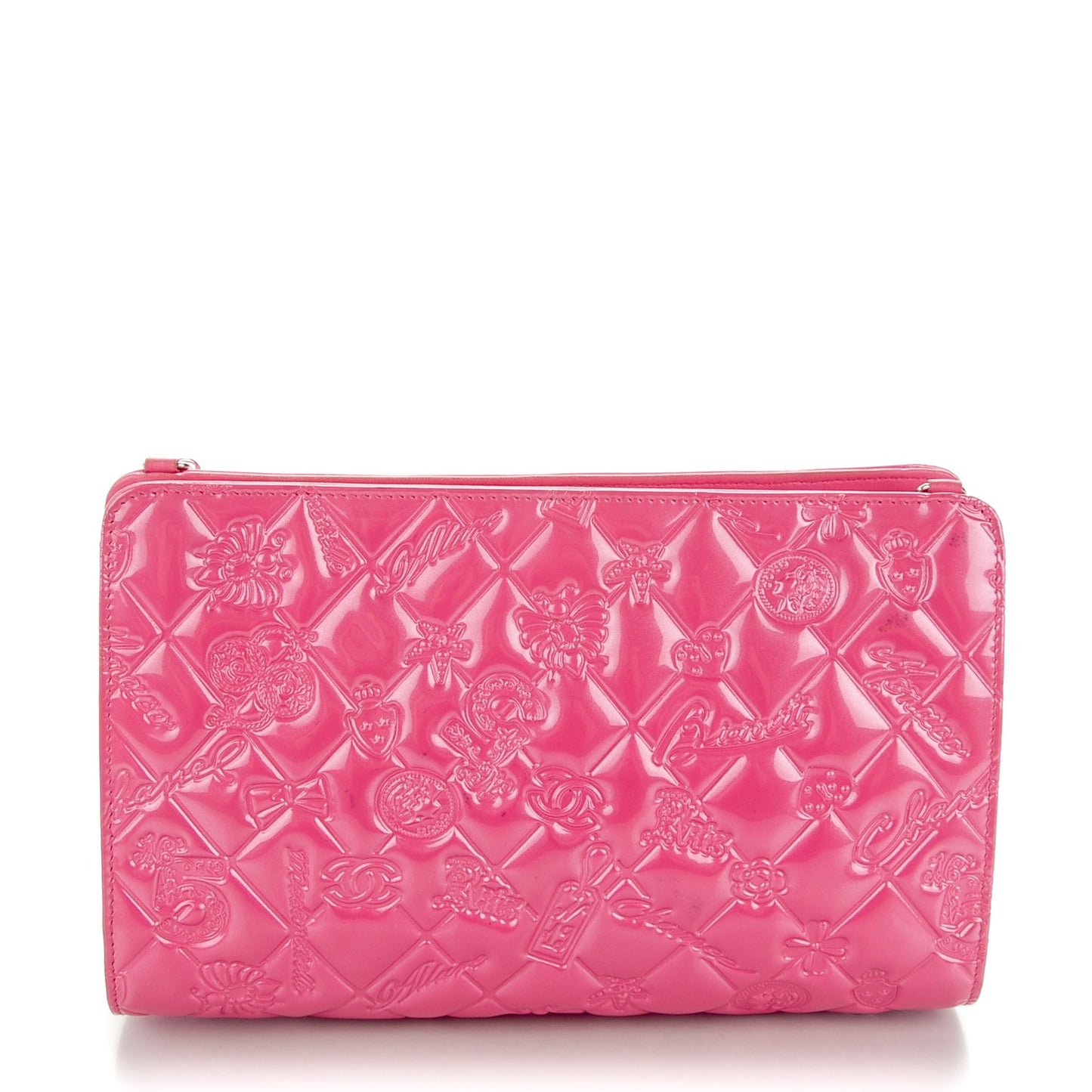 Patent Calfskin Lucky Symbols Pochette Pink