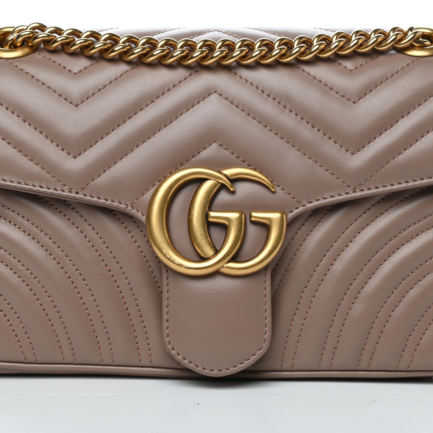 Gucci Calfskin Matelasse Small GG Marmont Shoulder Bag Porcelain Rose 10 of 11