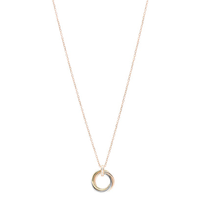 Cartier 18K Pink White Yellow Gold Diamond Trinity Pendant Necklace 1 of 4
