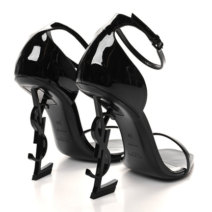 Saint Laurent Patent Calfskin Opyum 110 Sandals 39 Black 4 of 9