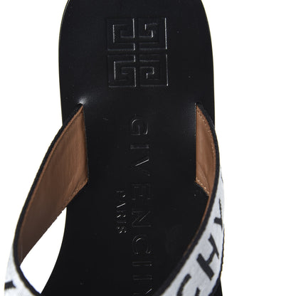 Givenchy Grosgrain Cross Logo Ankle Strap Sandals 36 Black White 6 of 8