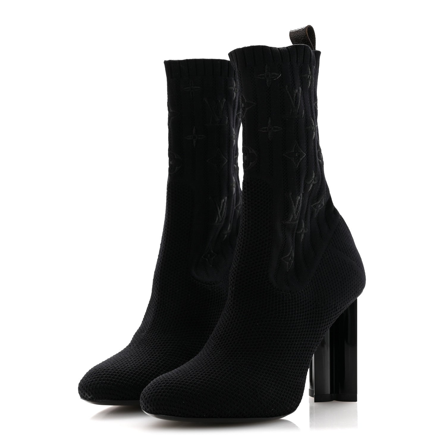 Louis Vuitton Monogram Stretch Fabric Silhouette Ankle Boots 38 Black 4 of 8
