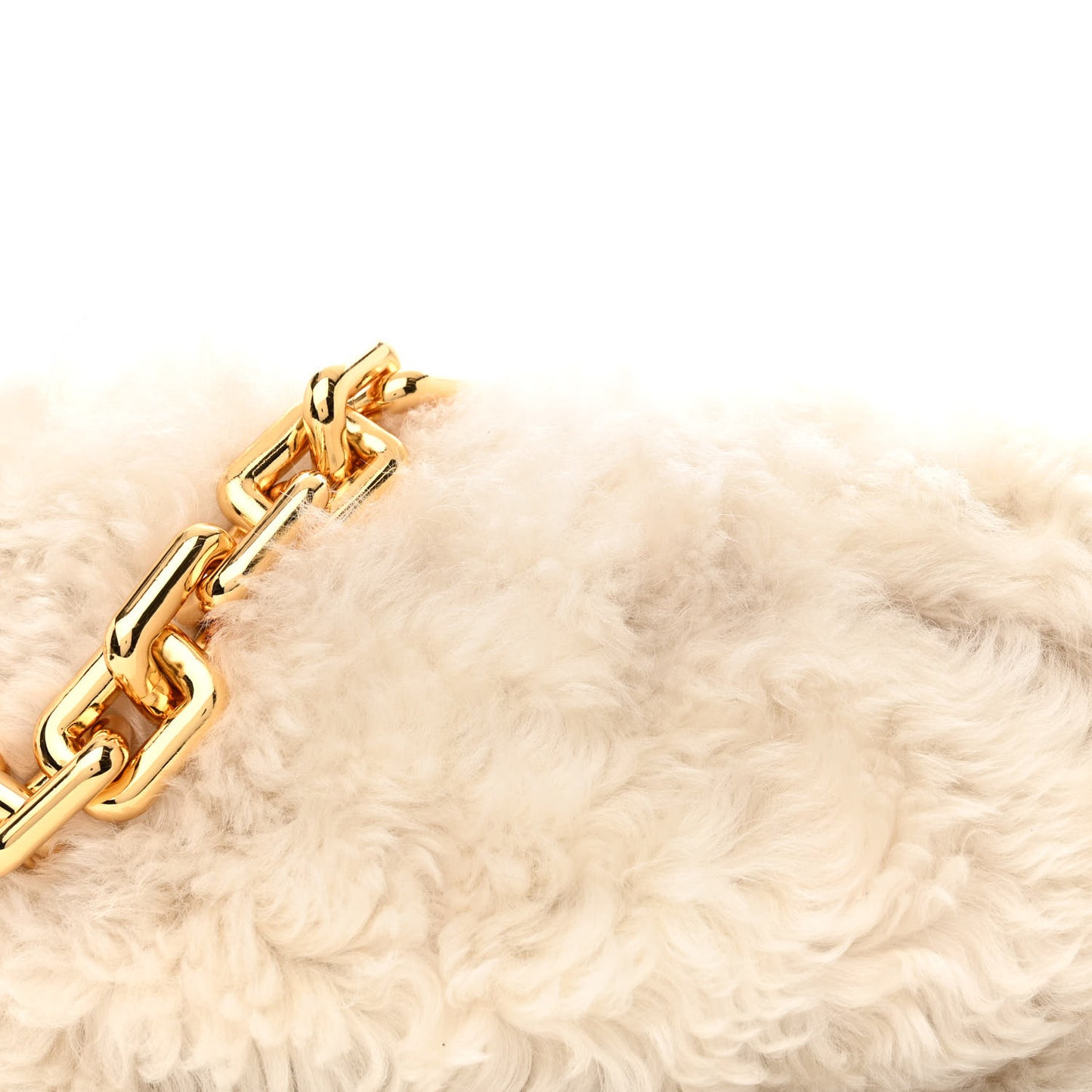 Shearling Lambskin The Pouch Chain White