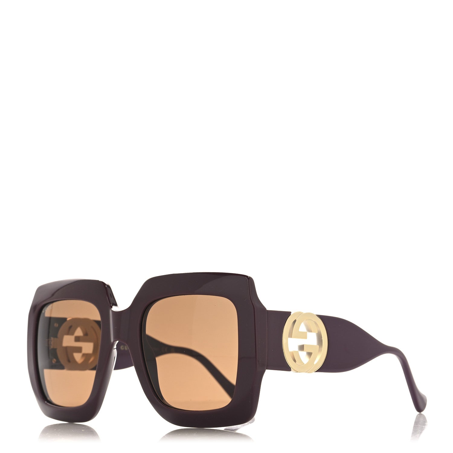 Gucci Acetate Rectangular Frame Chain Sunglasses GG1022S Burgundy 1 of 7
