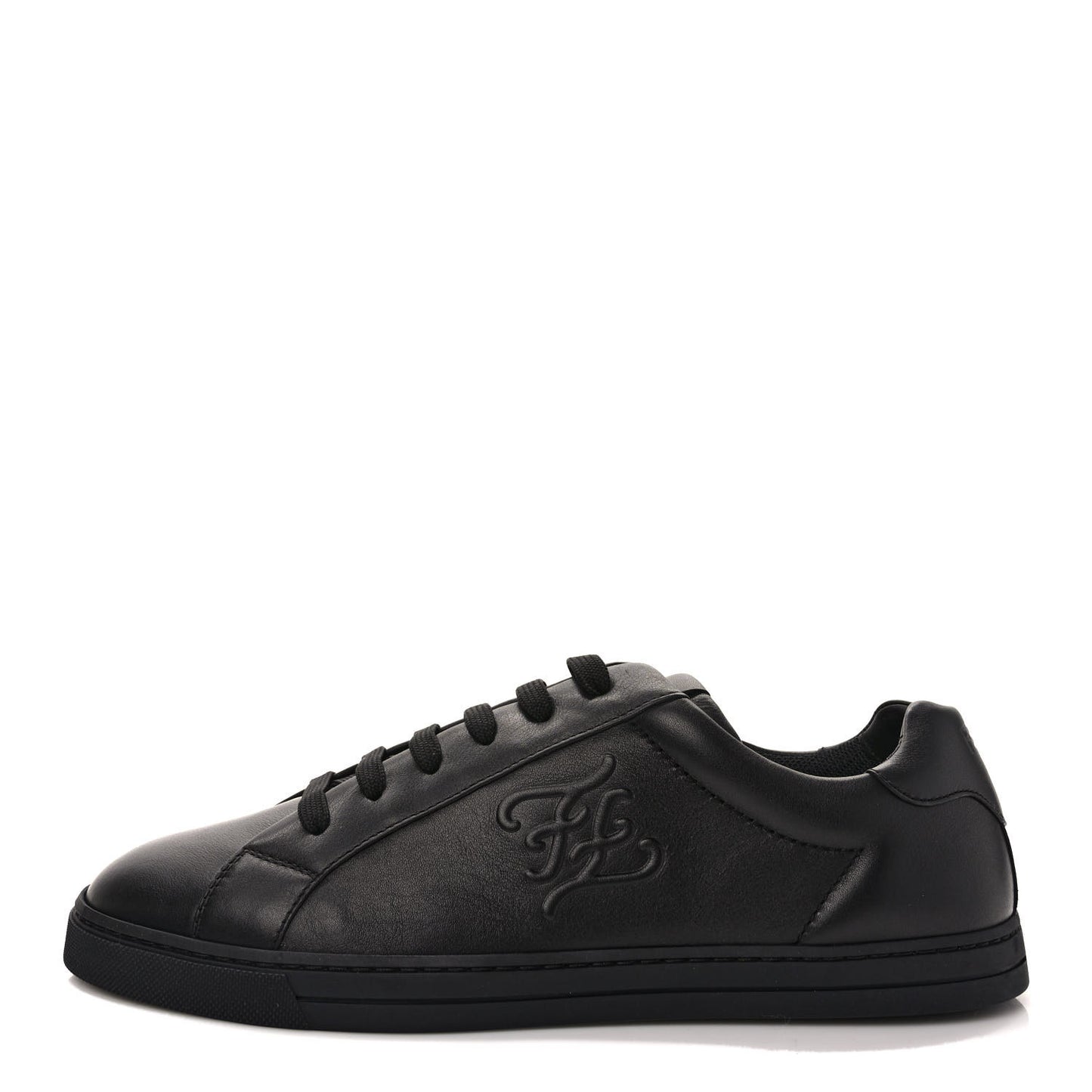 Vitello Karligraphy Embossed Low Top Sneakers 8 Black