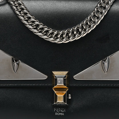 Fendi Vitello Liberty Lucido Metal Monster Eyes Studded Small Kan I Shoulder Bag Black 8 of 10