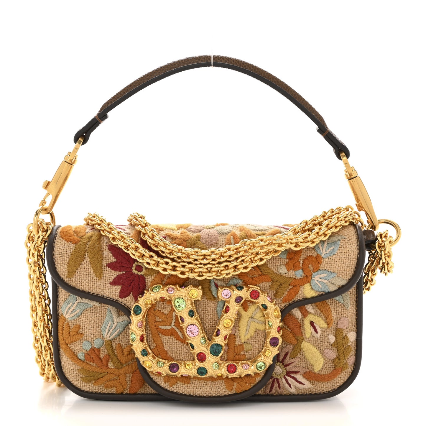 Fabric Karung Crystal Embroidered Vlogo Small Loco Shoulder Bag Multicolor
