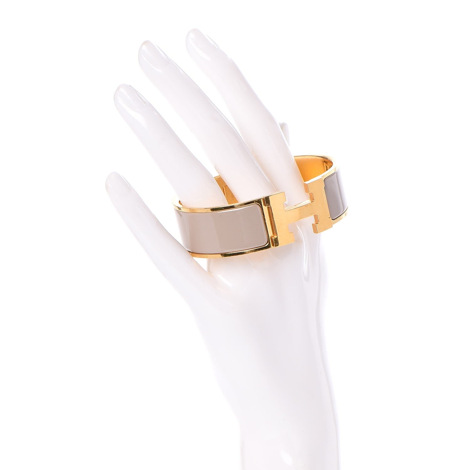 Hermes Enamel Wide Clic Clac H Bracelet GM Marron Glace 2 of 13