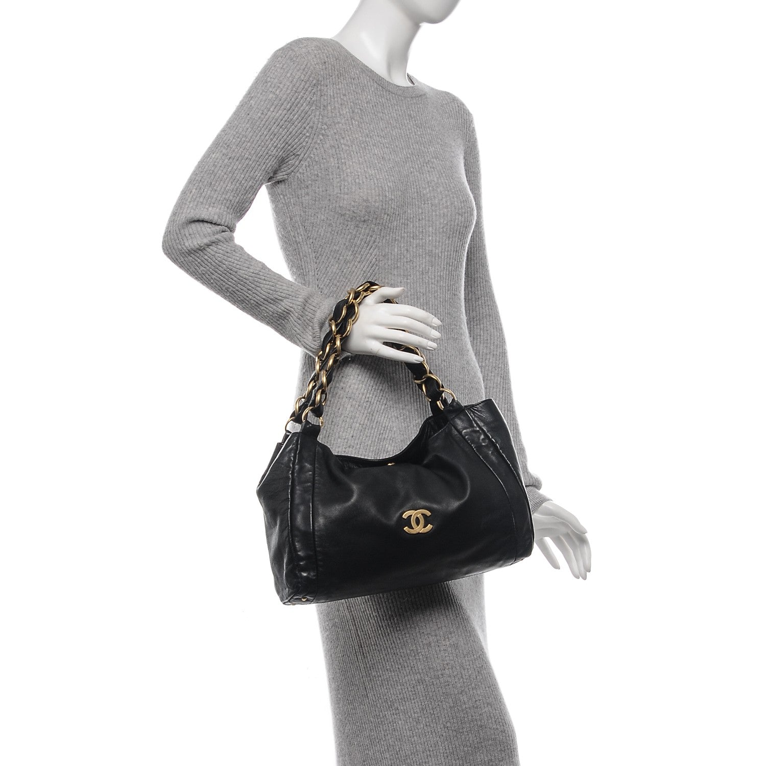 Chanel Lambskin Small Olsen Shoulder Bag Black 2 of 7