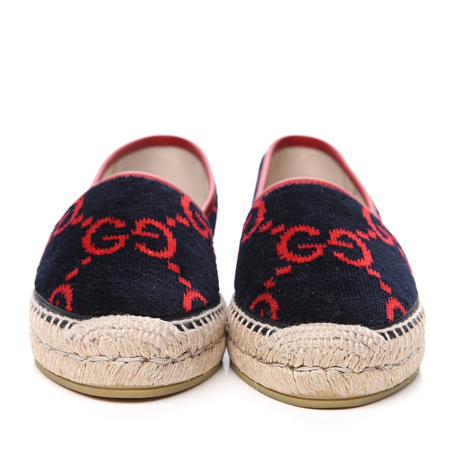 Gucci Terry Cloth GG Monogram Espadrilles 36.5 Blue Red 2 of 9