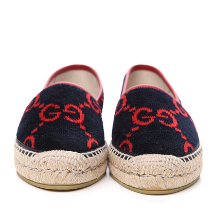 Gucci Terry Cloth GG Monogram Espadrilles 36.5 Blue Red 2 of 9