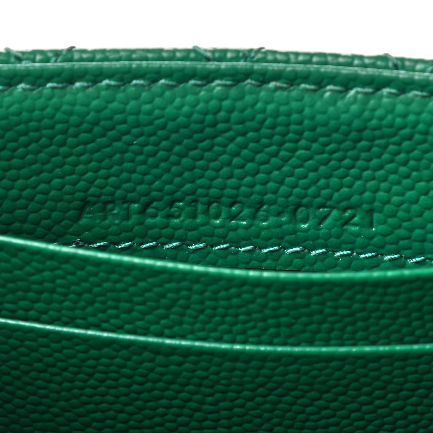 Grain De Poudre Textured Mixed Matelasse Triquilt Small Monogram Envelope Wallet Green Field