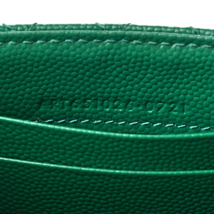 Saint Laurent Grain De Poudre Textured Mixed Matelasse Triquilt Small Monogram Envelope Wallet Green Field 7 of 9