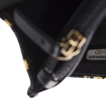 Chanel Calfskin Crocodile Embossed Graffiti 2.55 Cocodile Reissue Wallet On Chain WOC Black Gold 10 of 12