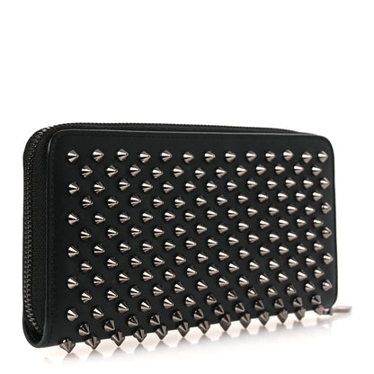 Christian Louboutin Calfskin Panettone Spiked Zip Around Wallet Black 3 of 8
