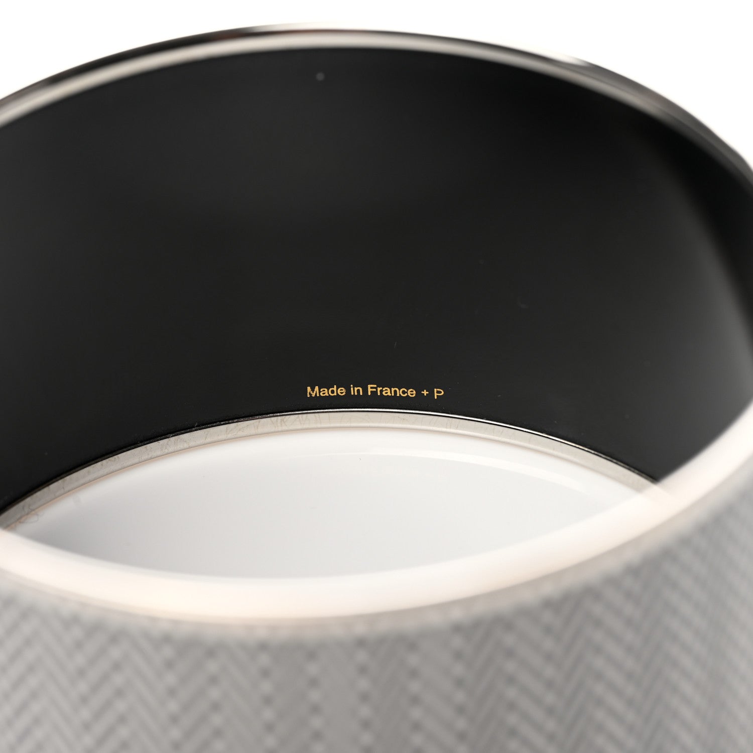 Hermes Enamel Printed Extra Wide Chevron Bracelet 70 Black 4 of 4