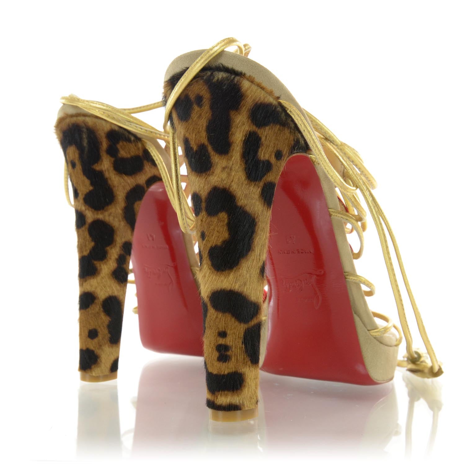 Christian Louboutin Suede Pony Hair Leopard Salsbourg 140 Platform Sandals Heels 41 3 of 6