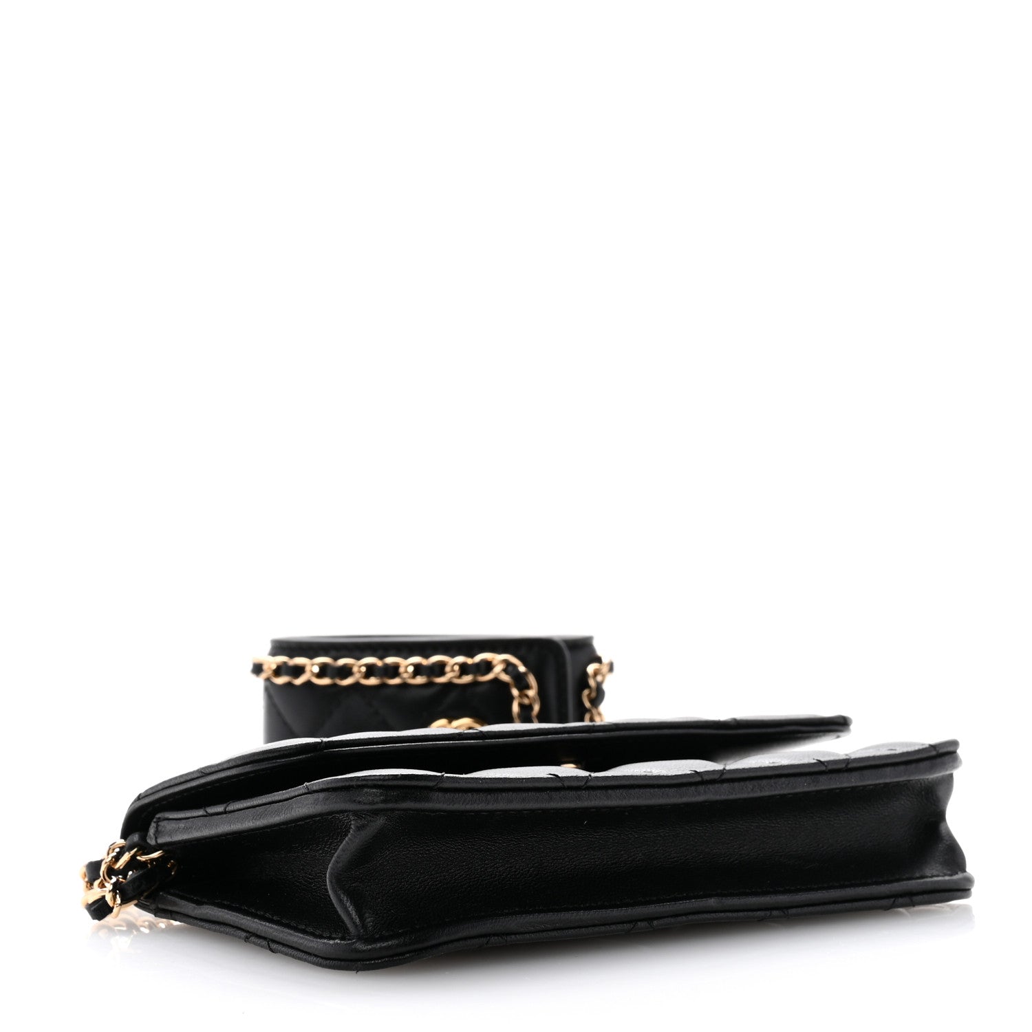 Chanel Lambskin Quilted Flap Card Holder With Cuff Black 4 of 10