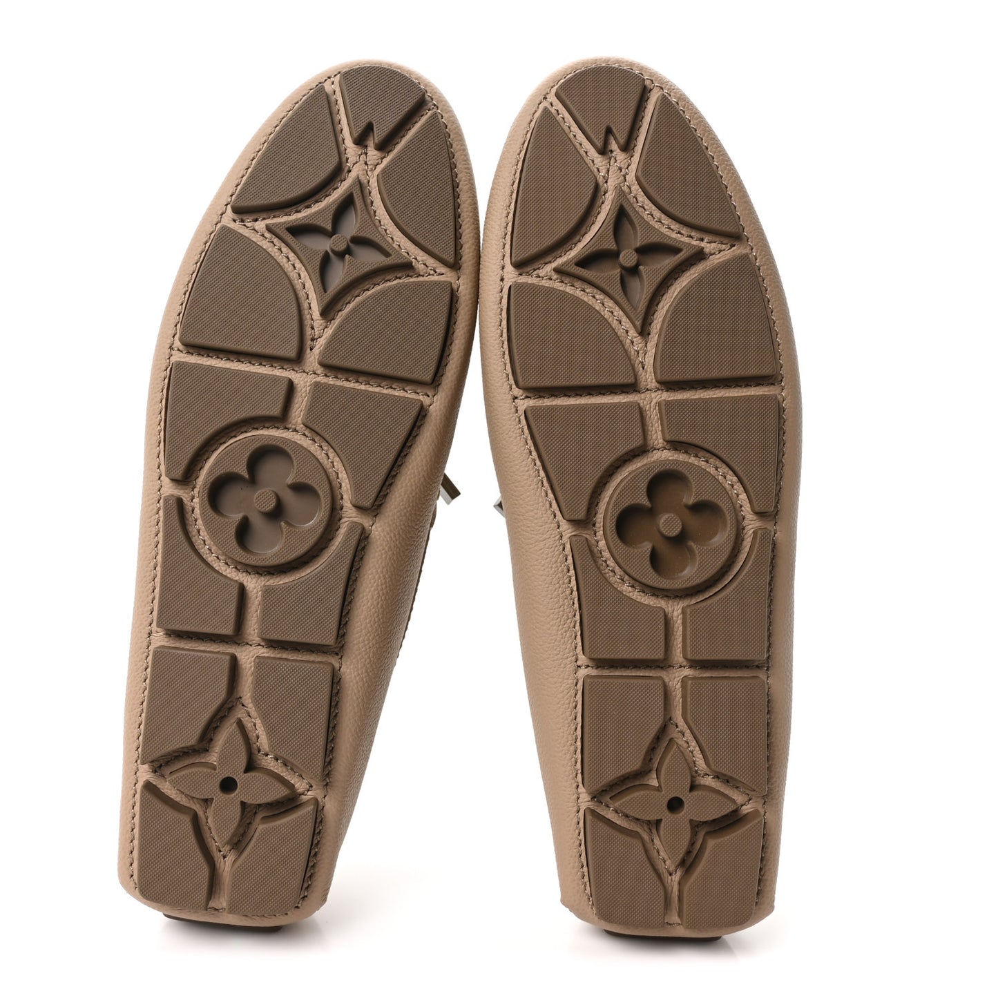 Calfskin LV Driver Moccasin Loafers 10 Beige