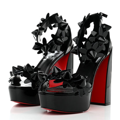 Christian Louboutin Patent Daisy Spikes Alta 130 Platform Sandals 39.5 Black 3 of 8