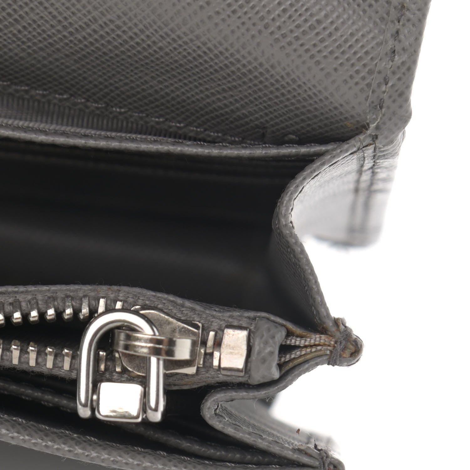 Prada Saffiano Metal Flap Wallet With Strap Marmo 15 of 16