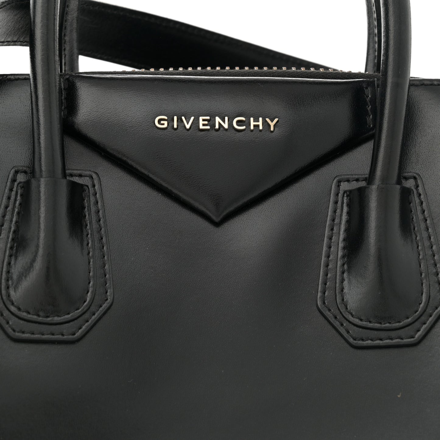 Shiny Lord Calfskin Small Antigona Black
