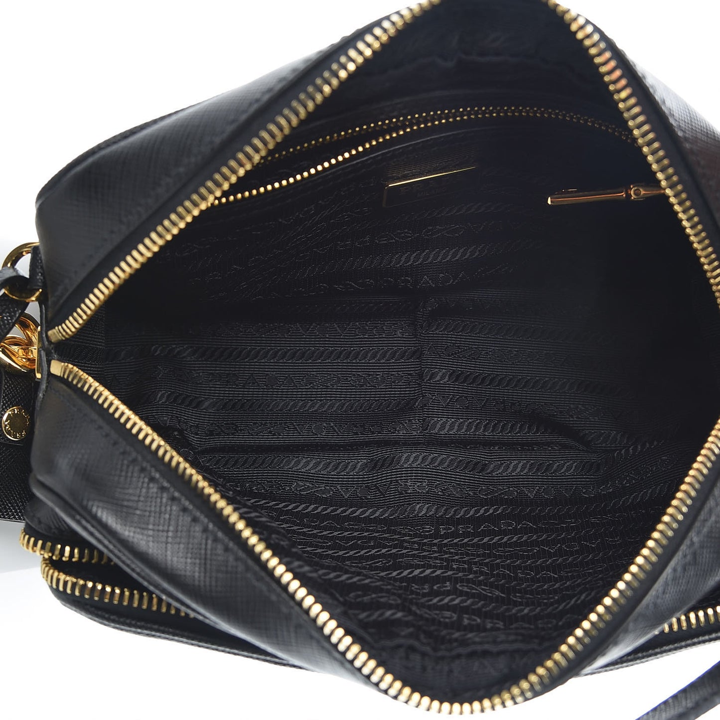 Saffiano Lux Camera Case Crossbody Bag Black