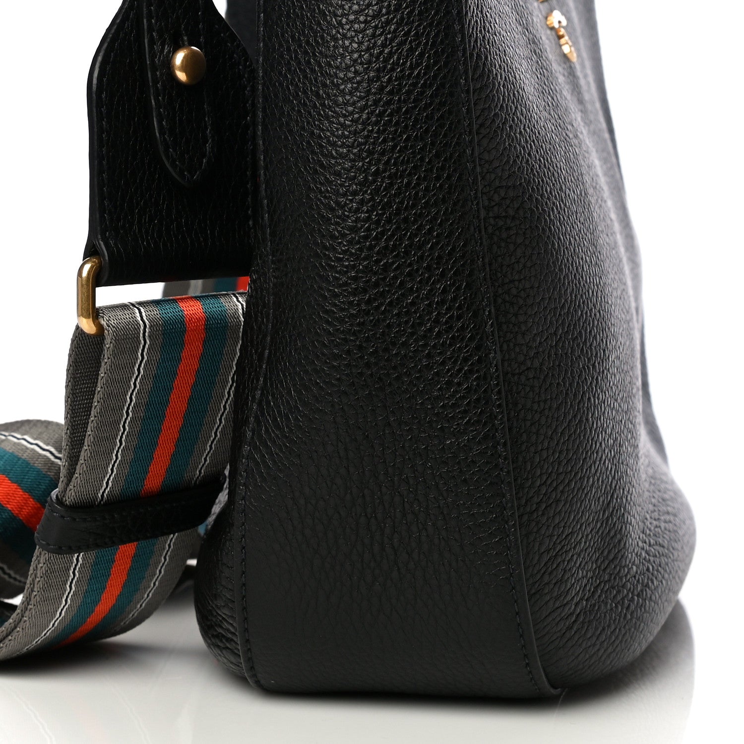 Prada Vitello Phenix Zippered Messenger Hobo Black 9 of 12