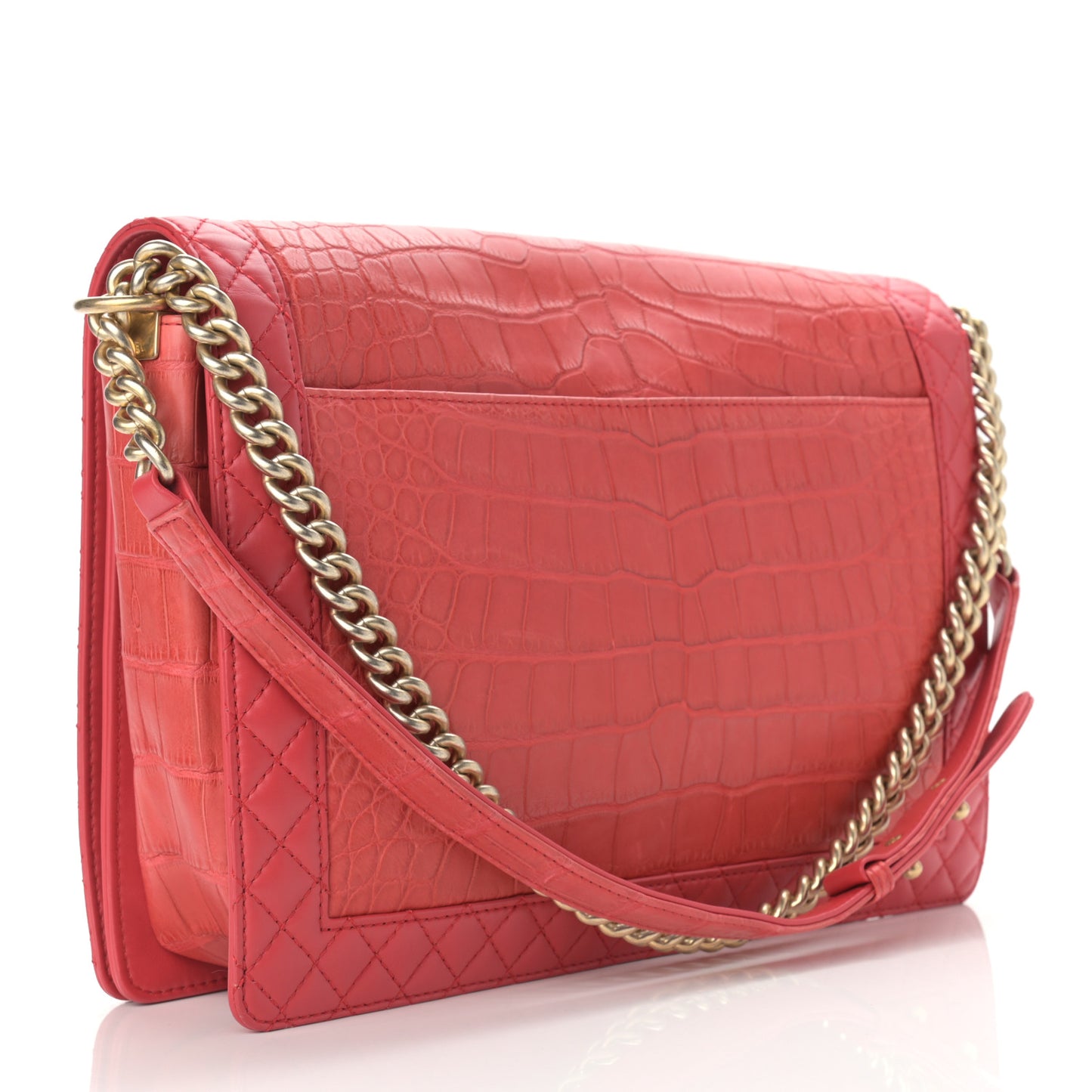 Alligator Large Boy Reverso Flap Red