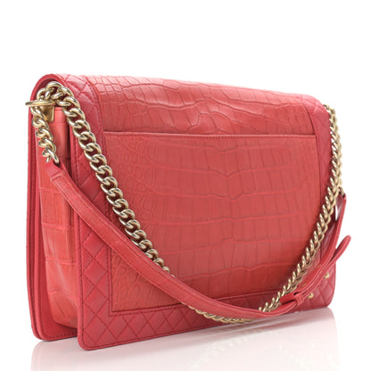 Chanel Alligator Large Boy Reverso Flap Red 3 of 10
