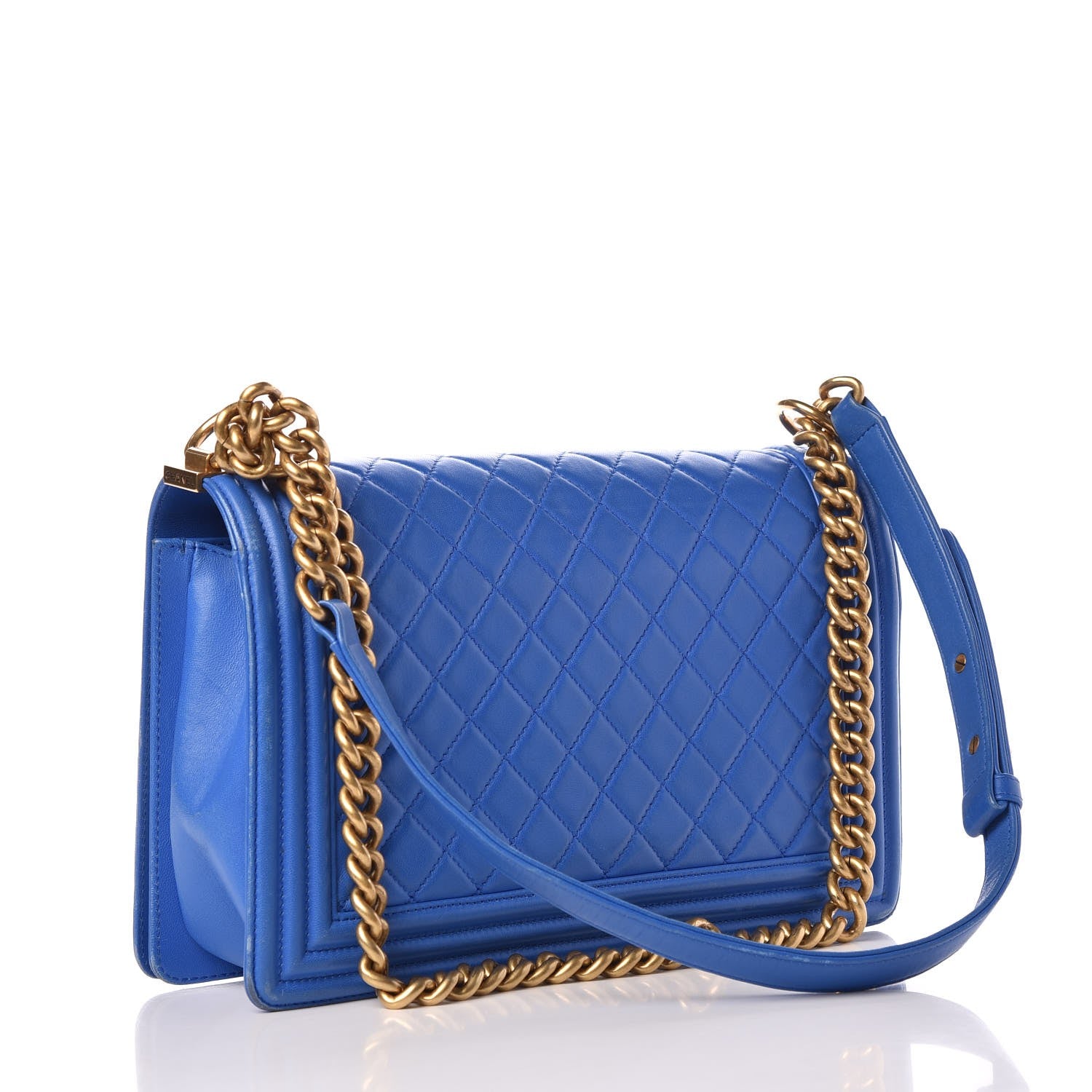 Chanel Lambskin Quilted New Medium Boy Flap Blue 3 of 19