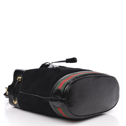 Gucci Suede Patent Web Small Ophidia Bucket Bag Black 4 of 10