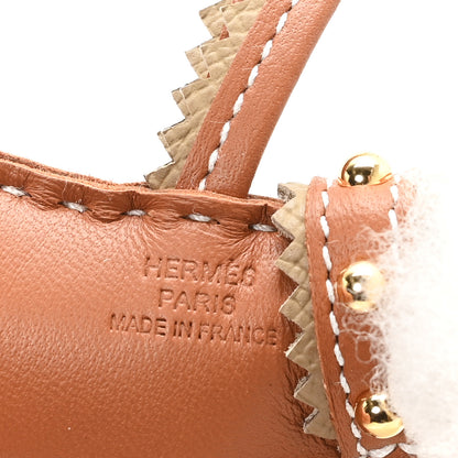 Hermes Milo Lambskin Epsom Shearling Budy Apic Charm Ecru Gold Poussiere 3 of 4