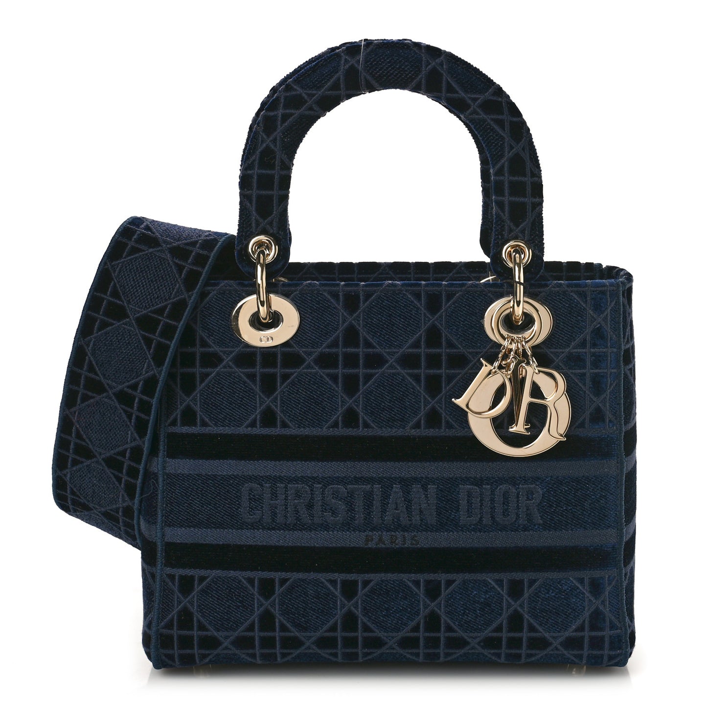Velvet Cannage Medium Lady D-Lite Blue