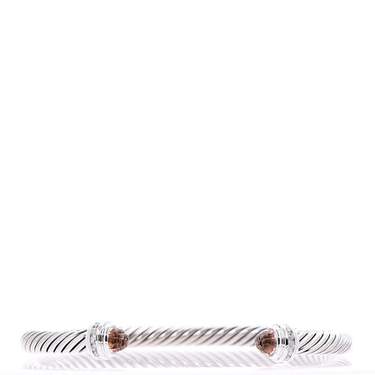 David Yurman Sterling Silver Diamond Morganite 5mm Cable Classics Bracelet 1 of 7