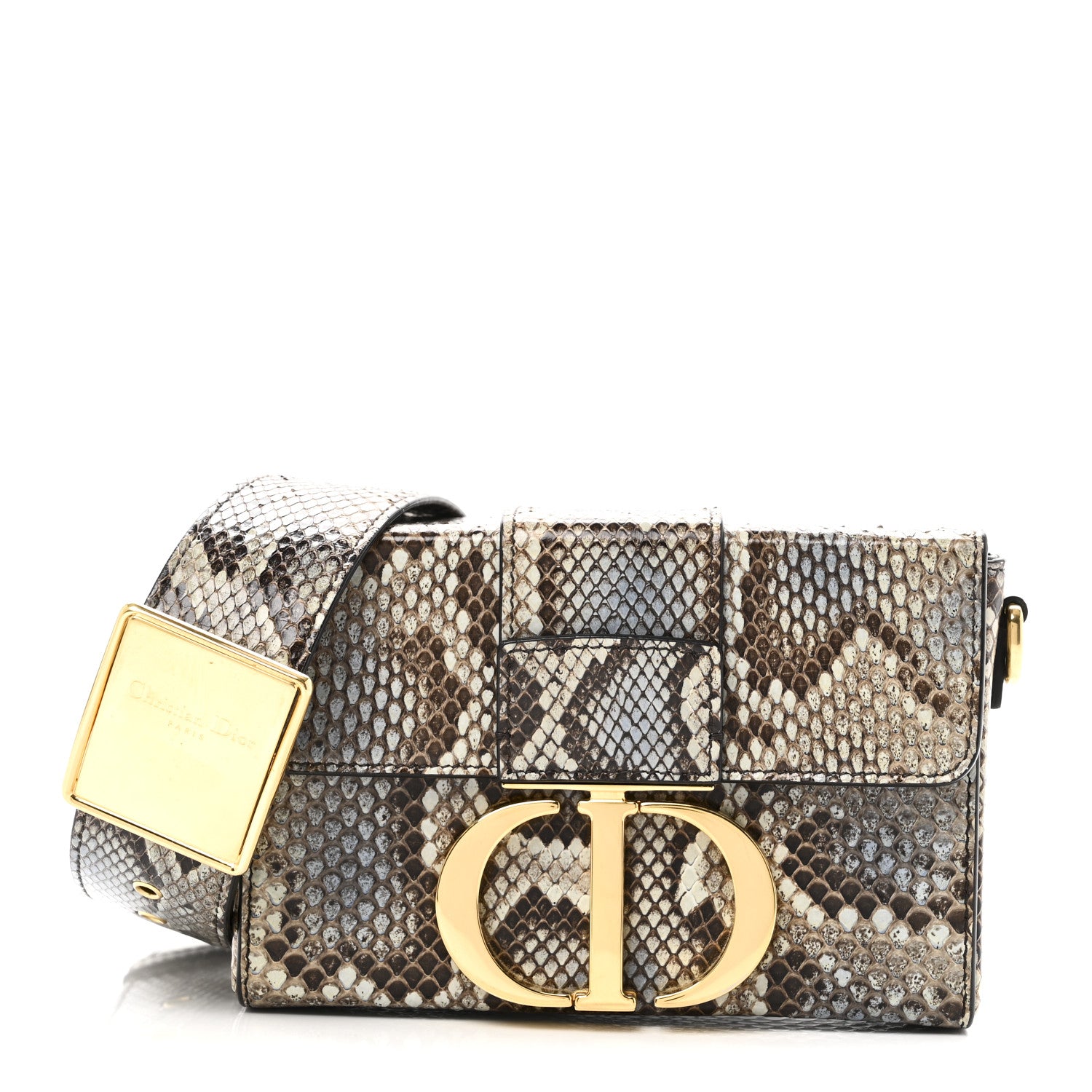Christian Dior Snakeskin 30 Montaigne Box Bag Beige Multicolor 1 of 9