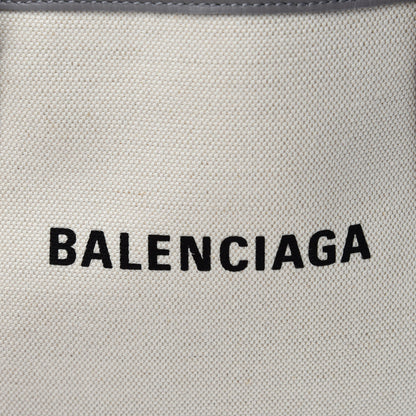 Balenciaga Cotton Canvas Calfskin Navy Cabas XS Grey 10 of 10