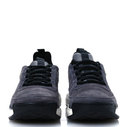 Chanel Suede Calfskin Nylon Grosgrain CC Sneakers 41.5 Grey 3 of 10