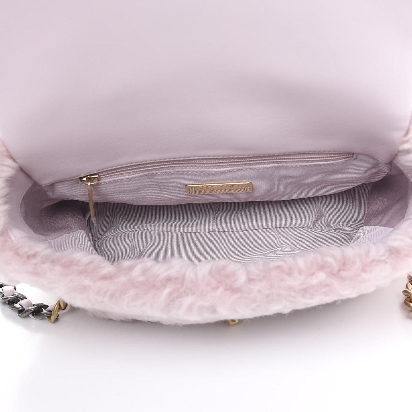 Shearling Sheepskin Medium 19 Flap Light Pink