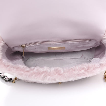 Chanel Shearling Sheepskin Medium 19 Flap Light Pink 4 of 10