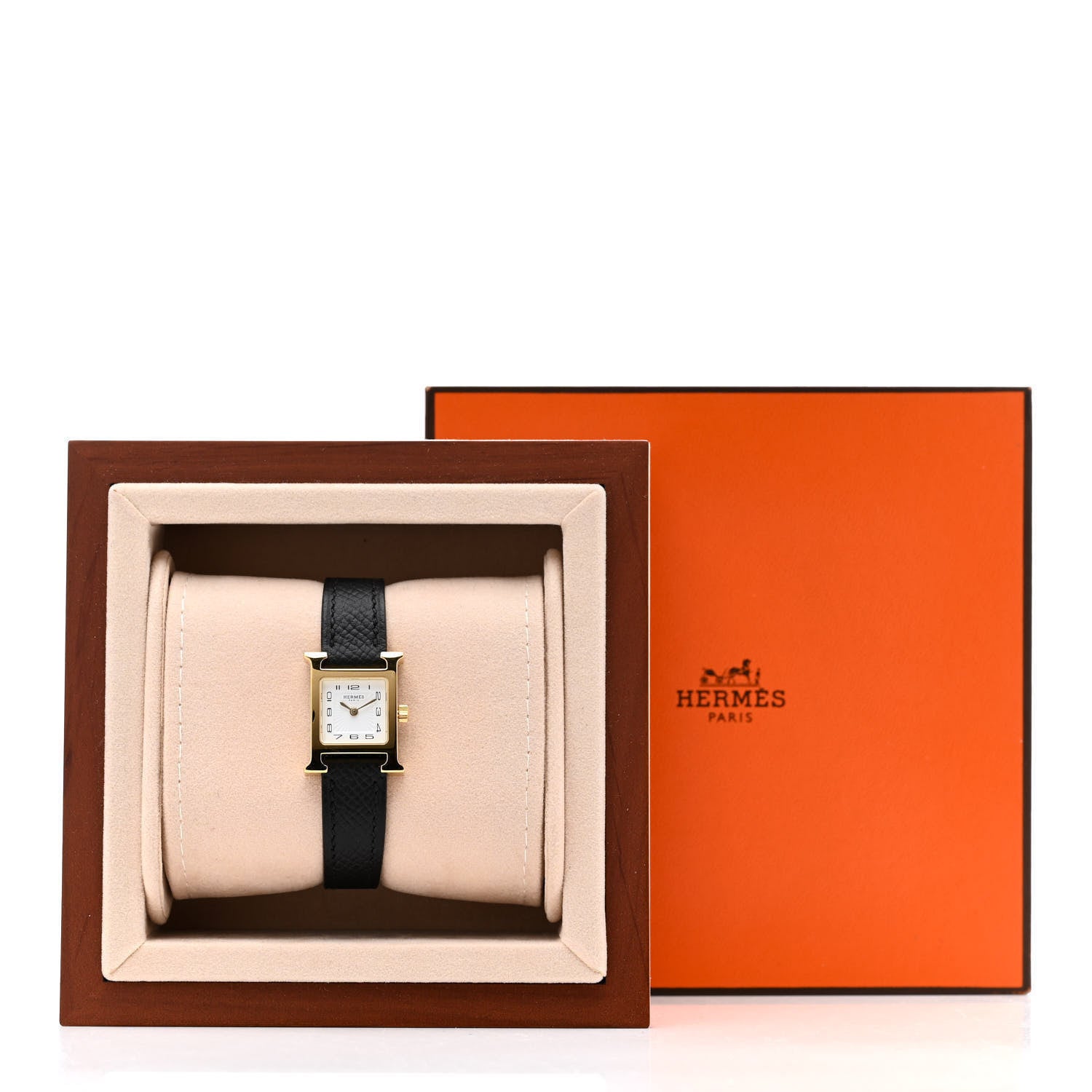 Hermes Stainless Steel Epsom 21mm Heure H Hour Quartz Watch Noir 5 of 5