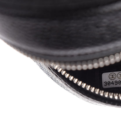 Chanel Caviar Camellia Embossed Round Clutch With Chain Black 9 of 10