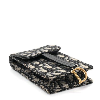 Christian Dior Oblique Vertical Saddle Pouch Blue 4 of 7