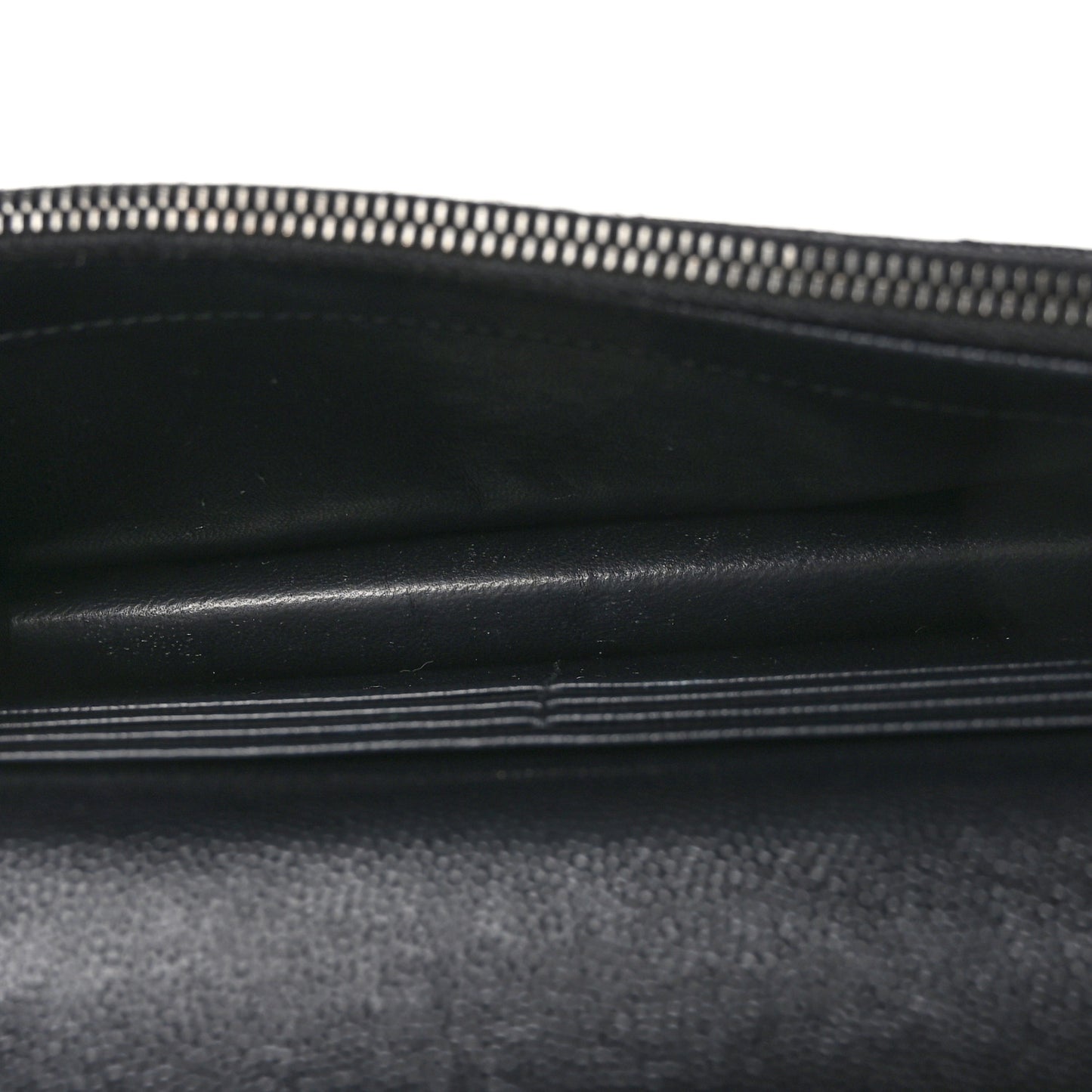 Grain De Poudre Matelasse Chevron Monogram Envelope Chain Wallet Black White