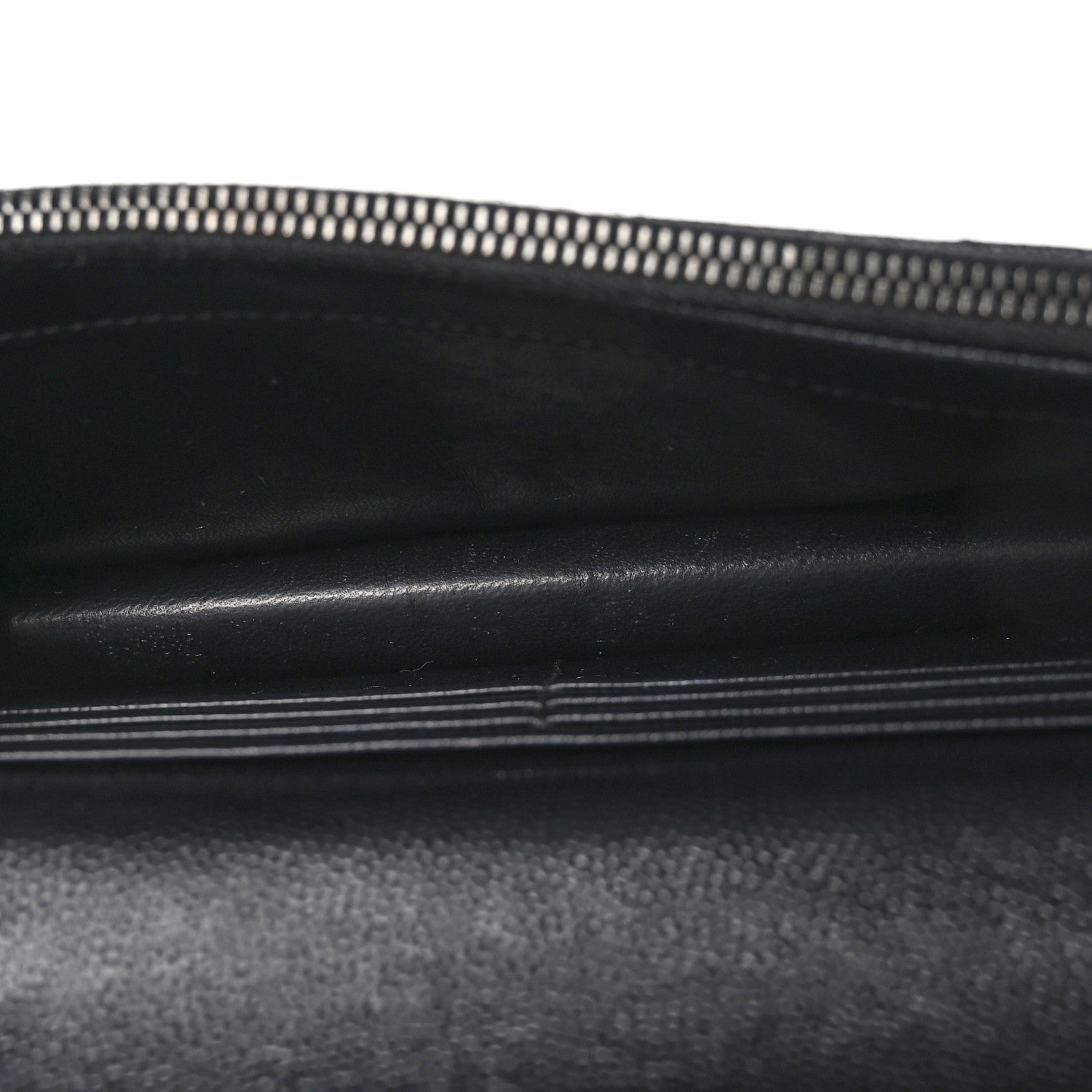 Saint Laurent Grain De Poudre Matelasse Chevron Monogram Envelope Chain Wallet Black White 5 of 10