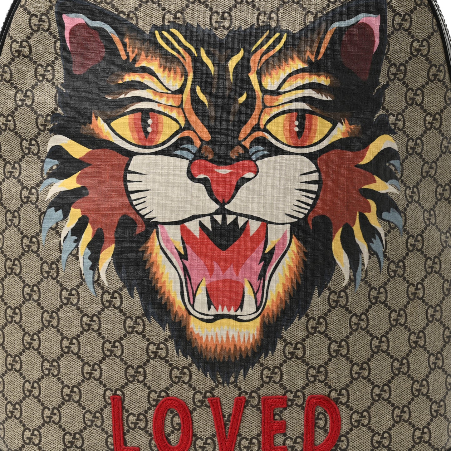 GG Supreme Monogram Angry Cat Dome Backpack